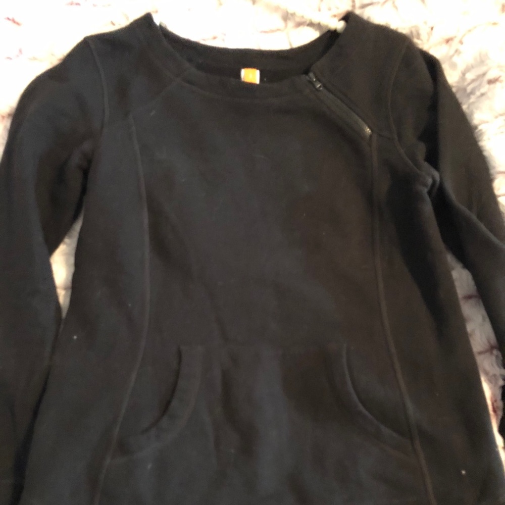 Black Pullover Sweater w/ Side Zipper